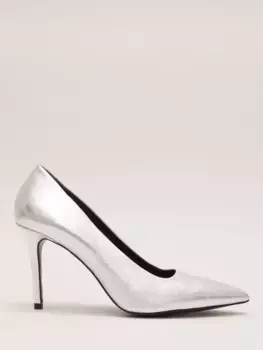 Туфли-лодочки Phase Eight Metallic Leather Pointed, серебряный