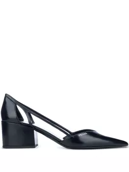 Туфли-лодочки Prada 50 мм с вырезом, черный