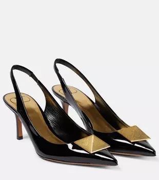 Туфли-лодочки Roman Stud из лакированной кожи Valentino Garavani, черный