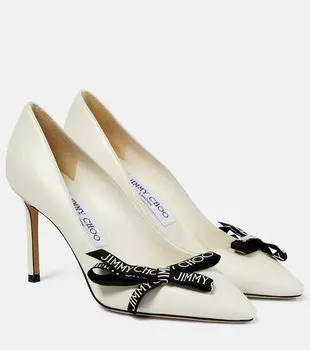 Туфли-лодочки Romy 85 с бантом Jimmy Choo, бежевый