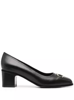 Туфли-лодочки с декором Gancini Ferragamo, черный
