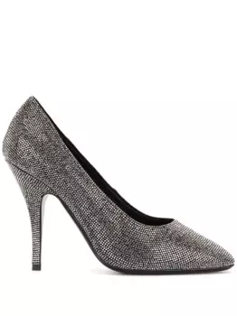 Туфли-лодочки с кристаллами Ferragamo, серый