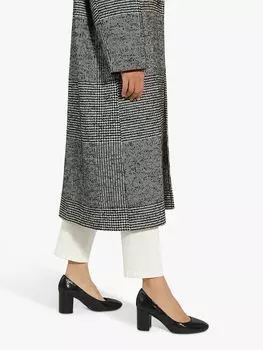 Туфли-лодочки с круглым носком на каблуке Border Block Dune, черная рептилия