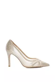 Туфли-лодочки с мостиком Dune London, металлик