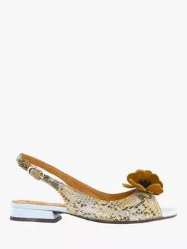 Туфли-лодочки с откидной спинкой из кожи tayda со змеиным эффектом Chie Mihara, цвет Light Blue/Multi