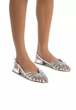 Туфли-лодочки с открытой пяткой CANGREJERA PEDRERA Alma en Pena, серебряный