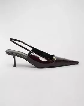 Туфли-лодочки с открытой пяткой Hermione Saint Laurent, бордовый
