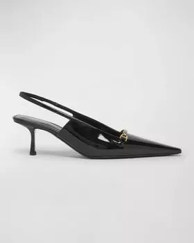 Туфли-лодочки с открытой пяткой Hermione Saint Laurent, черный