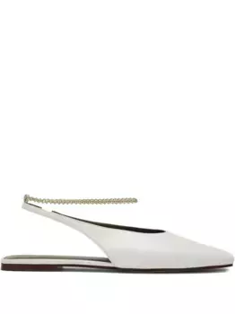 Туфли-лодочки с открытой пяткой, украшенные цепочкой MARIA LUCA, белый