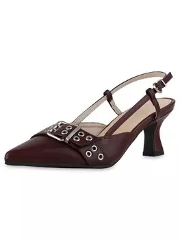 Туфли-лодочки с открытой пяткой Van Hill Penelope, темно-красный