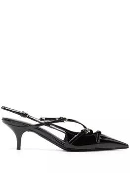 Туфли-лодочки с пряжкой Miu Miu, черный