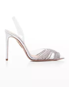 Туфли-лодочки с ремешком на пятке Gatsby Shimmery Halter Aquazzura