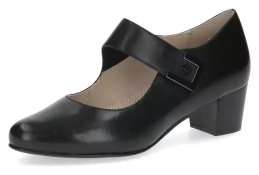 Туфли-лодочки с застежкой-каприз, блочный каблук, для причастия, праздничная одежда, ширина H (=очень широкая) Caprice, черный