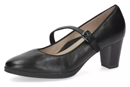 Туфли-лодочки с застежкой-каприз, блочный каблук, праздничная одежда, туфли-лодочки удобной ширины Caprice, черный