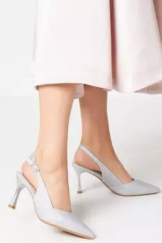 Туфли-лодочки Samiyah Fine с блестками и остроконечной пяткой на высокой шпильке Coast, серебро