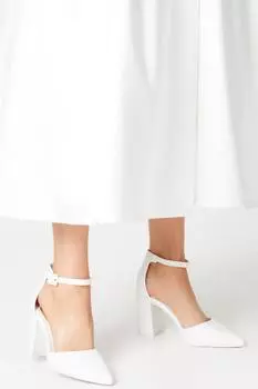Туфли-лодочки Saoirse с открытой пряжкой на высоком блочном каблуке Coast, белый