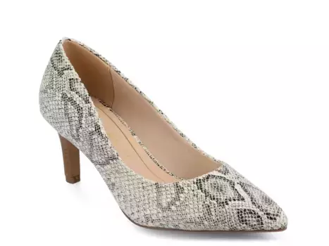 Туфли-лодочки Scylee из коллекции Journee, серо-белый змеиный принт