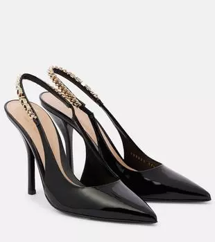 Туфли-лодочки Signoria на ремешке из лаковой кожи Gucci, Nero/Nero