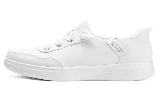 Туфли-лодочки Slip Ins Canvas женские с низким верхом белого цвета Skechers