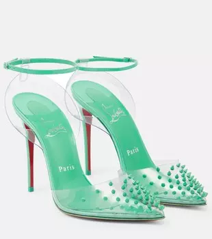 Туфли-лодочки Spikoo 100 из ПВХ и кожи Christian Louboutin, зеленый