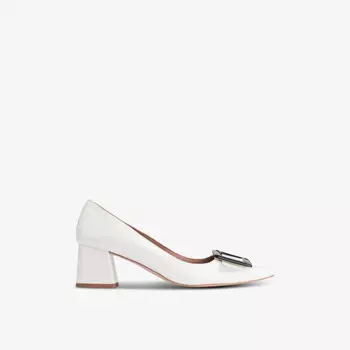 Туфли-Лодочки Tia из лакированной кожи на каблуке, украшенные пряжкой Lk Bennett, белый