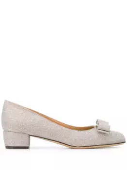 Туфли-лодочки Vara Bow с блестками Ferragamo, серый