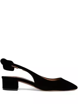 Туфли-лодочки Very Bow Tie Sling 35 мм Aquazzura, черный