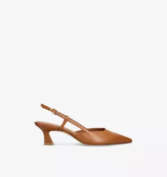 Туфли-Лодочки Vinnie 50 из кожи с открытой пяткой Stuart Weitzman, коричневый