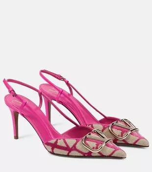 Туфли-лодочки VLogo Signature 80 с ремешком на пятке Valentino Garavani, розовый