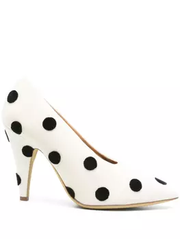 Туфли-лодочки в горошек 100 мм Moschino, нейтральный