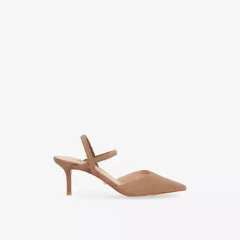 Туфли-лодочки замшевые Dune на ремешке, карамельный