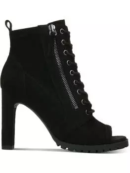 Туфли-лодочки женские из искусственной замши с открытым носком Damas Bar III, цвет black mc