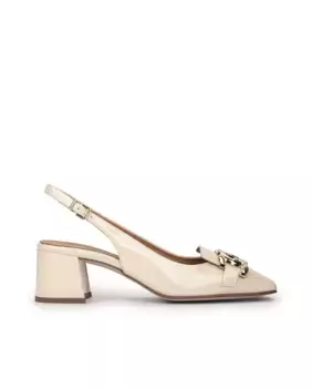 Туфли-лодочки женские с открытой пяткой и отделкой Pedro Miralles, золото