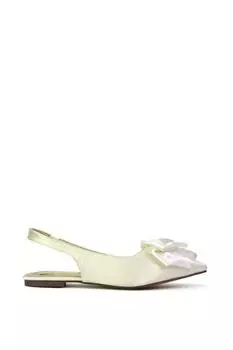 Туфли-лодочки "Zooey" на плоской подошве с острым носком и ремешком на спине XY London, белый