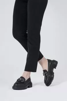 Туфли-лоферы - Черный - На плоской подошве CZ London, черный