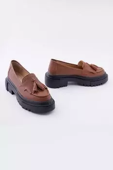 Туфли-лоферы - Коричневые - На плоской подошве CZ London, коричневый