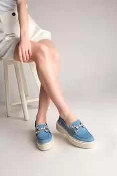 Туфли-лоферы - Синие - На плоской подошве Marjin, синий