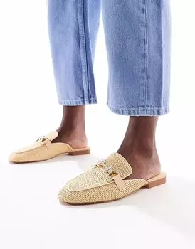 Туфли-лоферы Stradivarius бежевого цвета