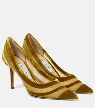 Туфли love с бархатной отделкой Jimmy Choo, желтый
