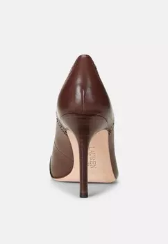 Туфли LYNDEN BURNISHED LEATHER PUMP Ralph Lauren, темно-коричневый