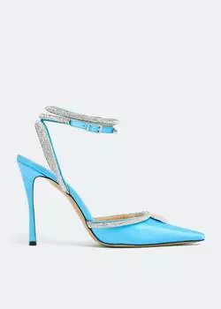 Туфли MACH AND MACH Crystal heart pumps, синий