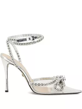 Туфли MACH & MACH STUD BOW из прозрачного ПВХ на высоком каблуке, серебристый