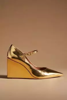 Туфли Maeve Sibley Mary Jane на танкетке, золото