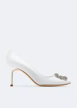 Туфли Manolo Blahnik Hangisi Leather, белый