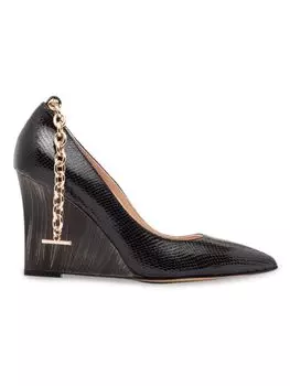 туфли Marcie на танкетке с тиснением Python Beautiisoles, черный