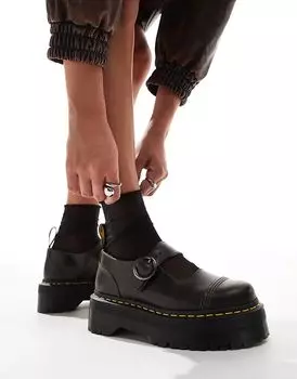 Туфли Мэри Джейн Аддина из коричневой кожи Dr Martens