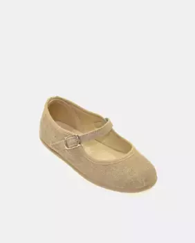 Туфли Мэри Джейн для девочек из льна с пряжкой Chuches, натуральный