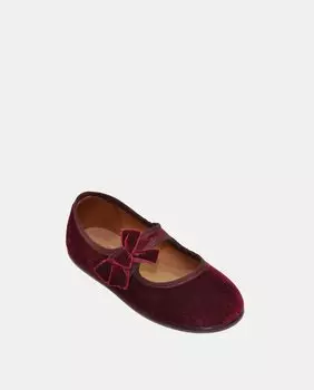Туфли Мэри Джейн для девочки с бантиком Chuches, бордо
