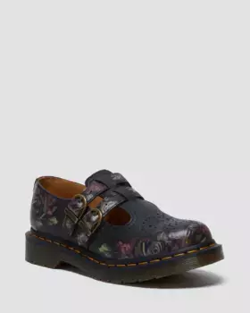 Туфли Мэри Джейн из кожи наппа Dr. Martens 8065 Decayed Roses, черный