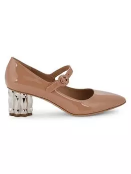 Туфли Мэри Джейн из лакированной кожи Ortensia Ferragamo, цвет New Blush